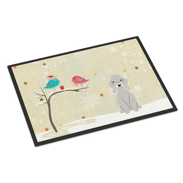 Carolines Treasures Christmas Presents Between Friends Bedlington Terrier Blue Indoor or Outdoor Mat, 18 x 0.25 x 27 in BB2562MAT - main